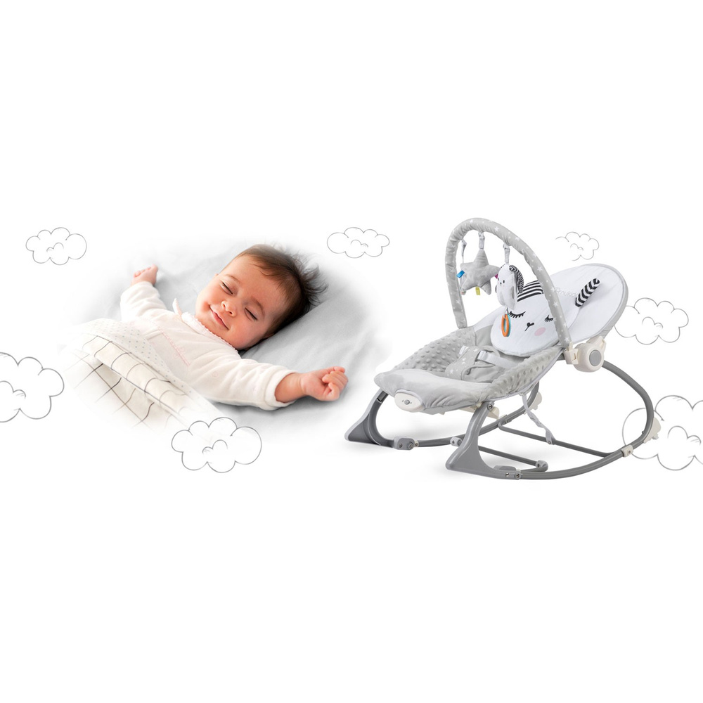 Leżaczek bujaczek z wibracją - szary