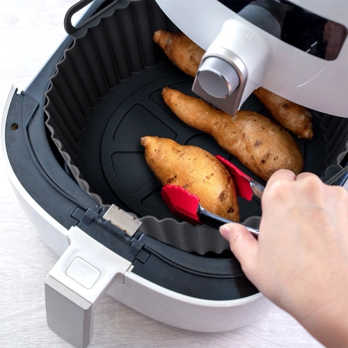 Wkład do frytkownicy Air Fryer beztłuszczowej silikonowy czarny 20,5 cm