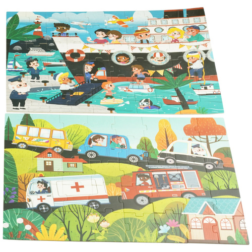 Puzzle kolorowa układanka 4W1  samochody auta 200el