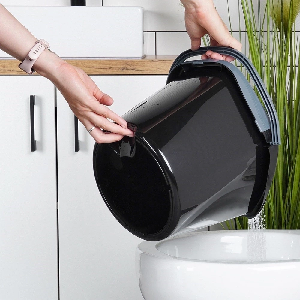 Wiadro do mopa z wyciskaczem plastikowe czarne 10 l