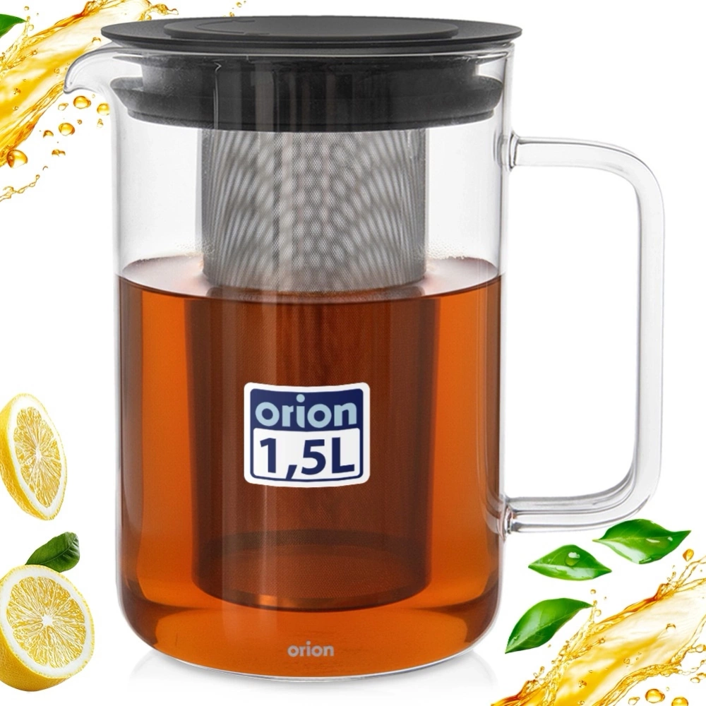 Dzbanek z zaparzaczem do herbaty szklany żaroodporny 1,55 l