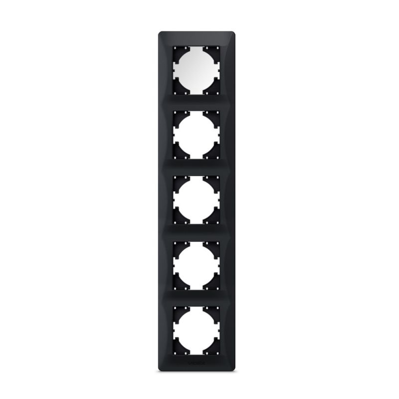 Ramka Pozioma do Gniazdek Videx Binera Pięciokrotny Natynkowa Czarna