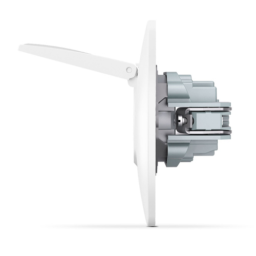 Gniazdo pojedyncze schuko z klapką białe BINERA