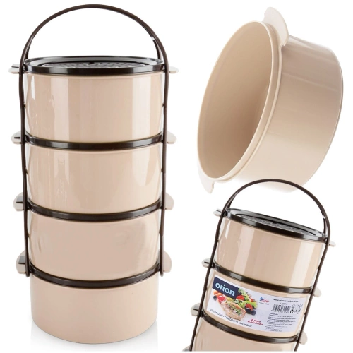 Menażka obiadowa plastikowa 4-poziomowa 4x1,5 l