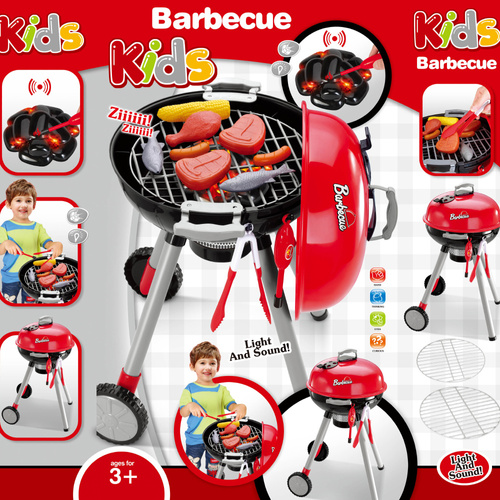 Gril dla dzieci ogrodowy zestaw akcesoria walizka