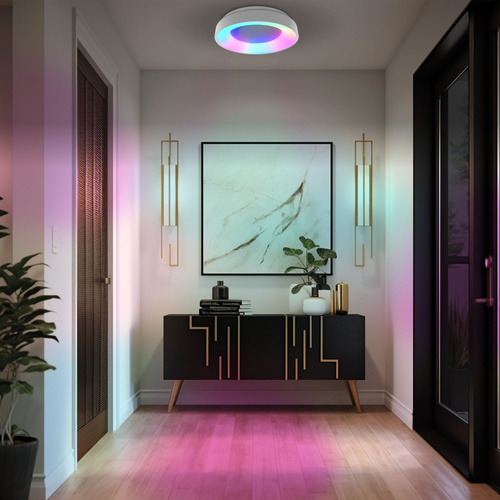 PLAFON LED LAMPA SUFITOWA OKRĄGŁA BIAŁA ZMIENNA BARWA KOLORY RGB 72W +PILOT