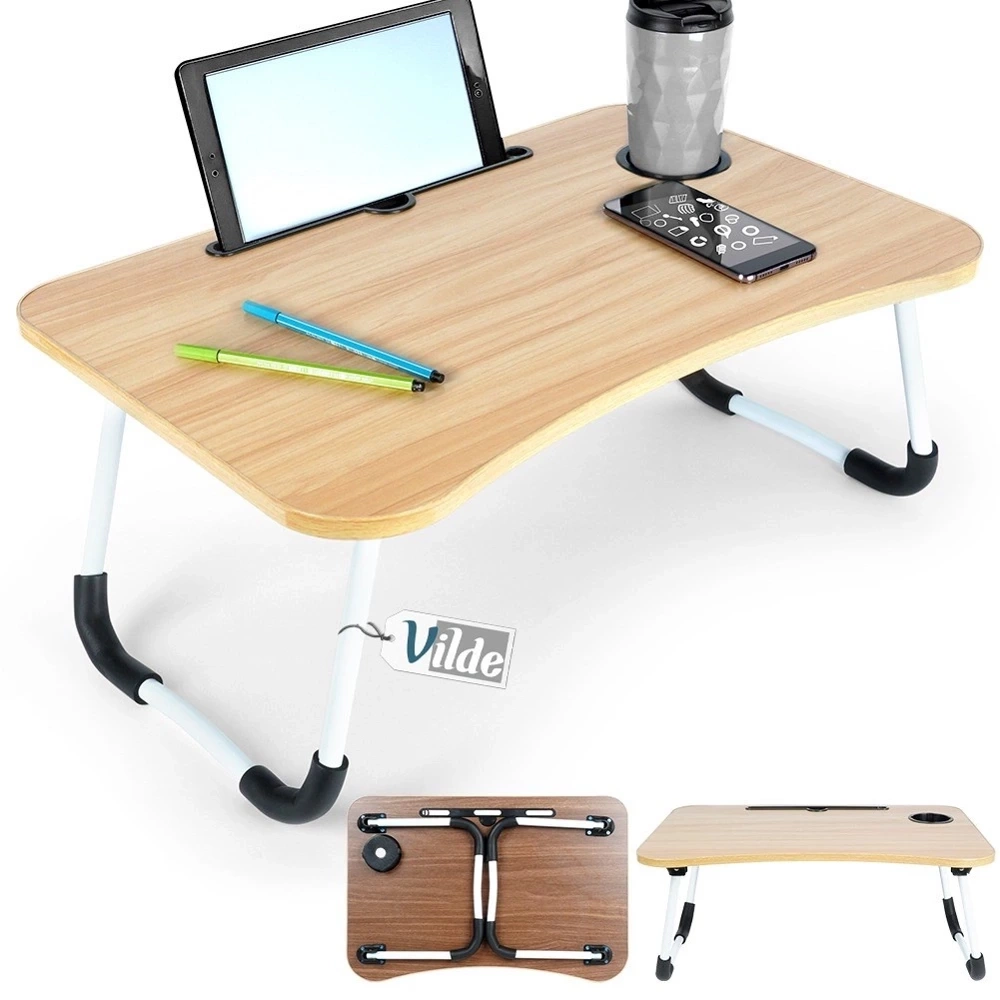 Stolik pod laptop i tablet śniadaniowy składany do łóżka 61,5x40x26 cm