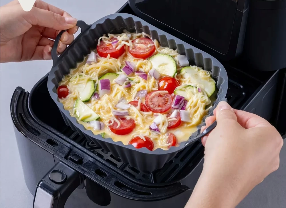 Wkład silikonowy kwadratowy 15x15 cm szary do frytkownicy Fackelmann