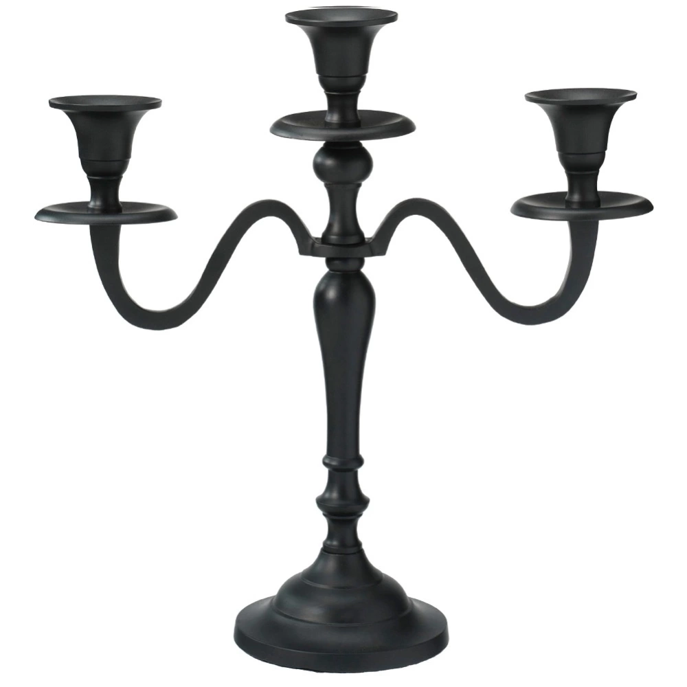 Świecznik kandelabr czarny 3-ramienny 30 cm