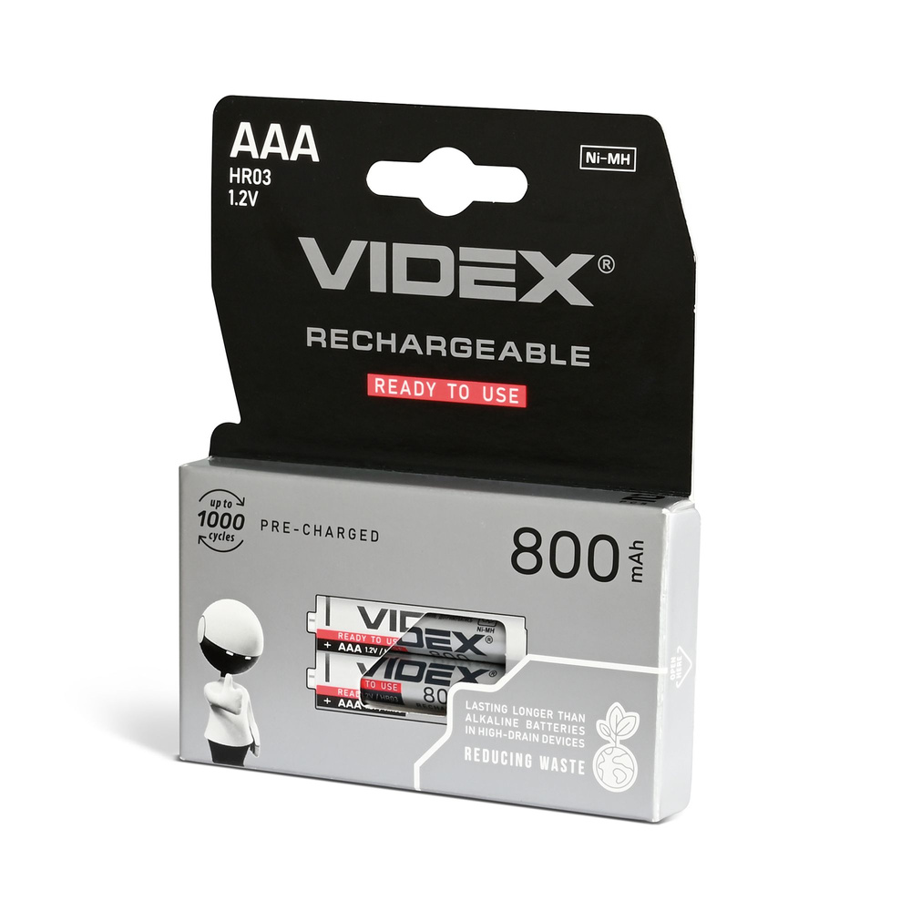 Akumulator Ni-MH VIDEX HR03 800mAh 2 szt. BLISTER