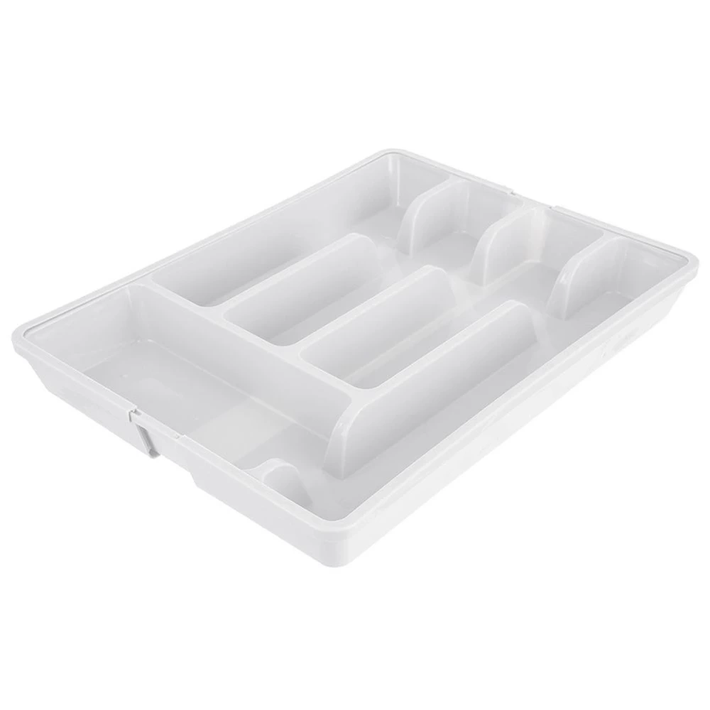 Wkład na sztućce do szuflady rozsuwany biały 36,5x27,5-44 cm