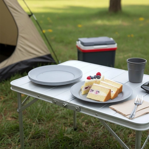 Talerze deserowe plastikowe szare SANDY 20,5 cm 6 szt.