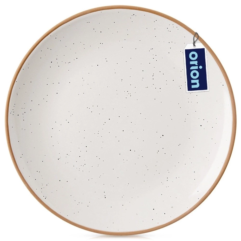 Talerz obiadowy płytki ceramiczny beżowy 27 cm