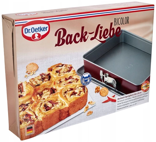 Forma prostokątna do ciasta 38x25x7 cm, nieprzywierająca, czerwo Dr. Oetker