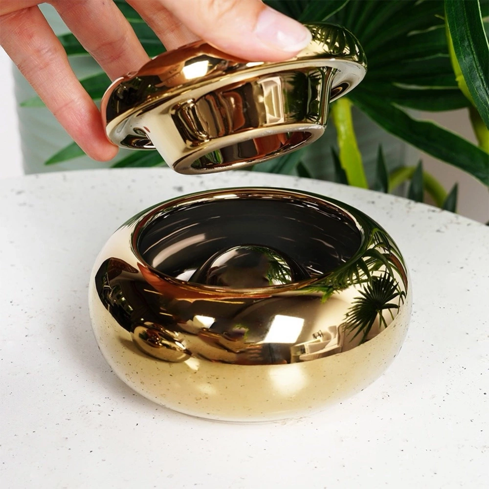 Popielniczka dolomit złota okrągła 11 cm