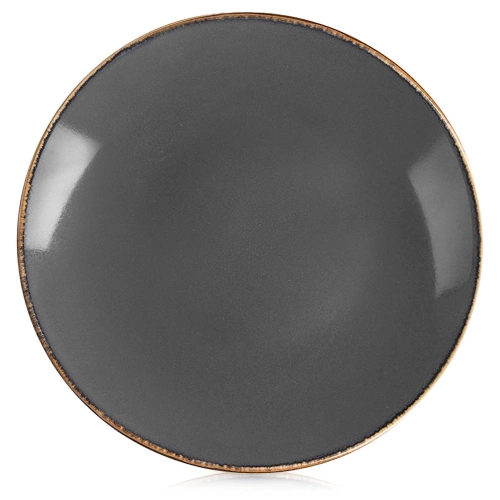 Talerz deserowy ceramiczny szary GLAZE 20,5 cm