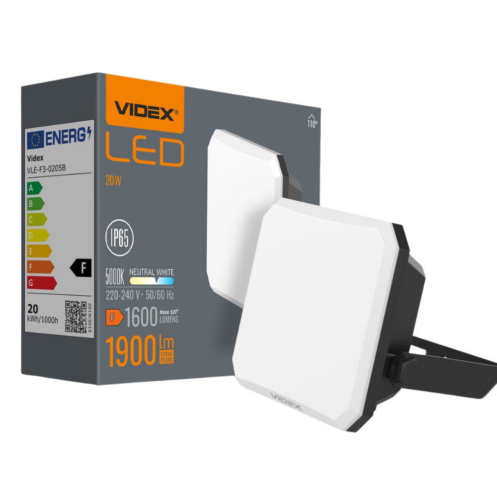 Naświetlacz Videx LED 20W 1900lm neutralna biel 5000K aluminium IP65 120°
