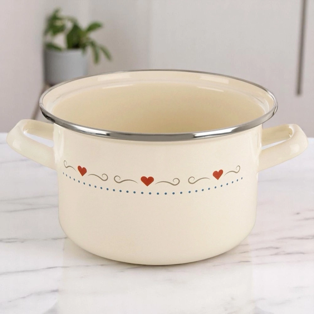 Garnek emaliowany kremowy TONCA 18 cm, 2 l