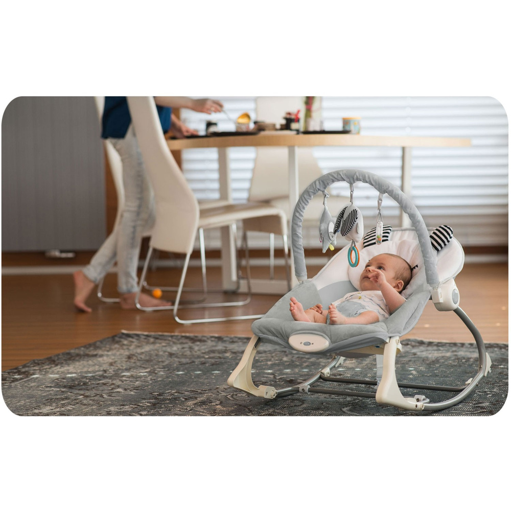 Leżaczek bujaczek z wibracją - szary