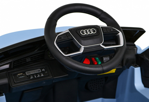 Audi E-Tron Sportback dla dzieci Niebieski + Pilot + Napęd 4x4 + Wolny Start + Radio MP3 + LED
