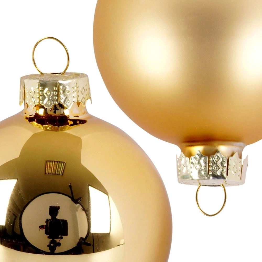 Bombki choinkowe szklane złote 6 cm 12 szt.