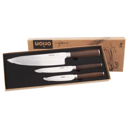 Zestaw noży kuchennych stalowe WOODEN 3 szt.