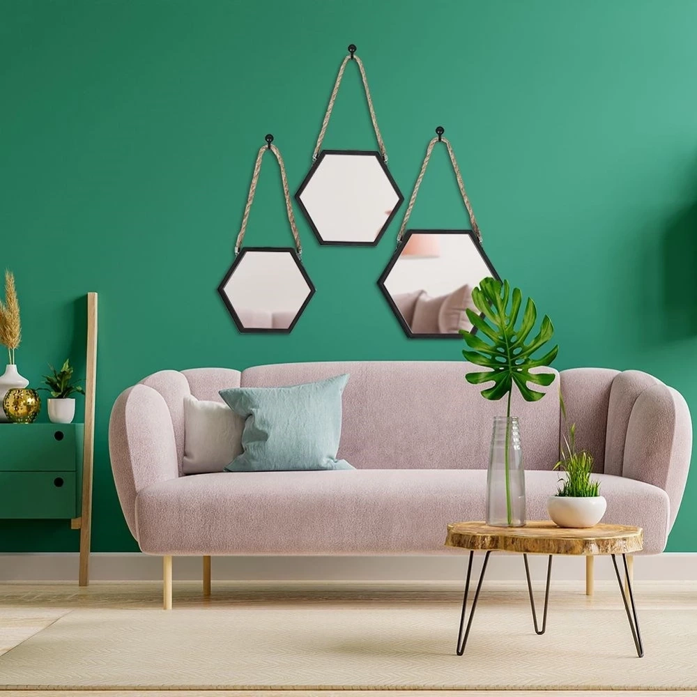 Lustro ścienne czarne 3 szt.