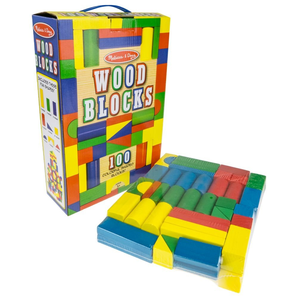 Duże drewniane klocki zestaw 100 sztuk