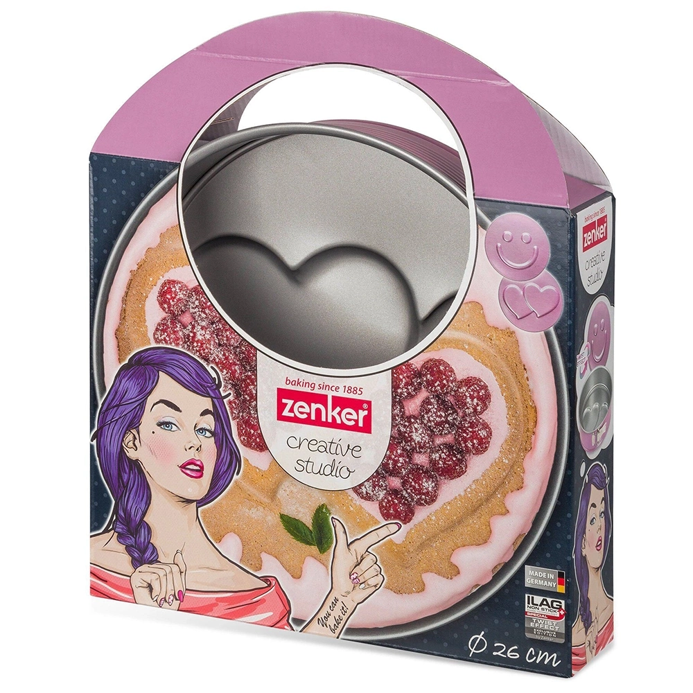 Tortownica forma do pieczenia z wymiennymi spodami Serce, uśmiechnięta buzia Zenker 7478