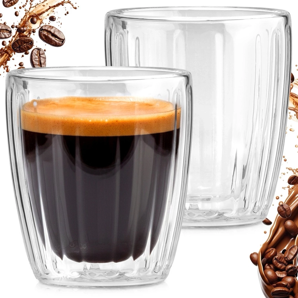 Szklanki termiczne z podwójną ścianką do kawy espresso 120 ml 2 szt.