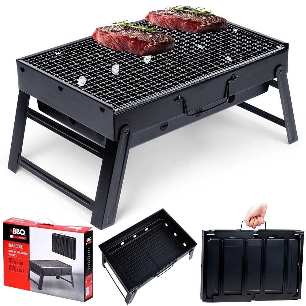 Grill węglowy składany walizka 43x29x22,5 cm