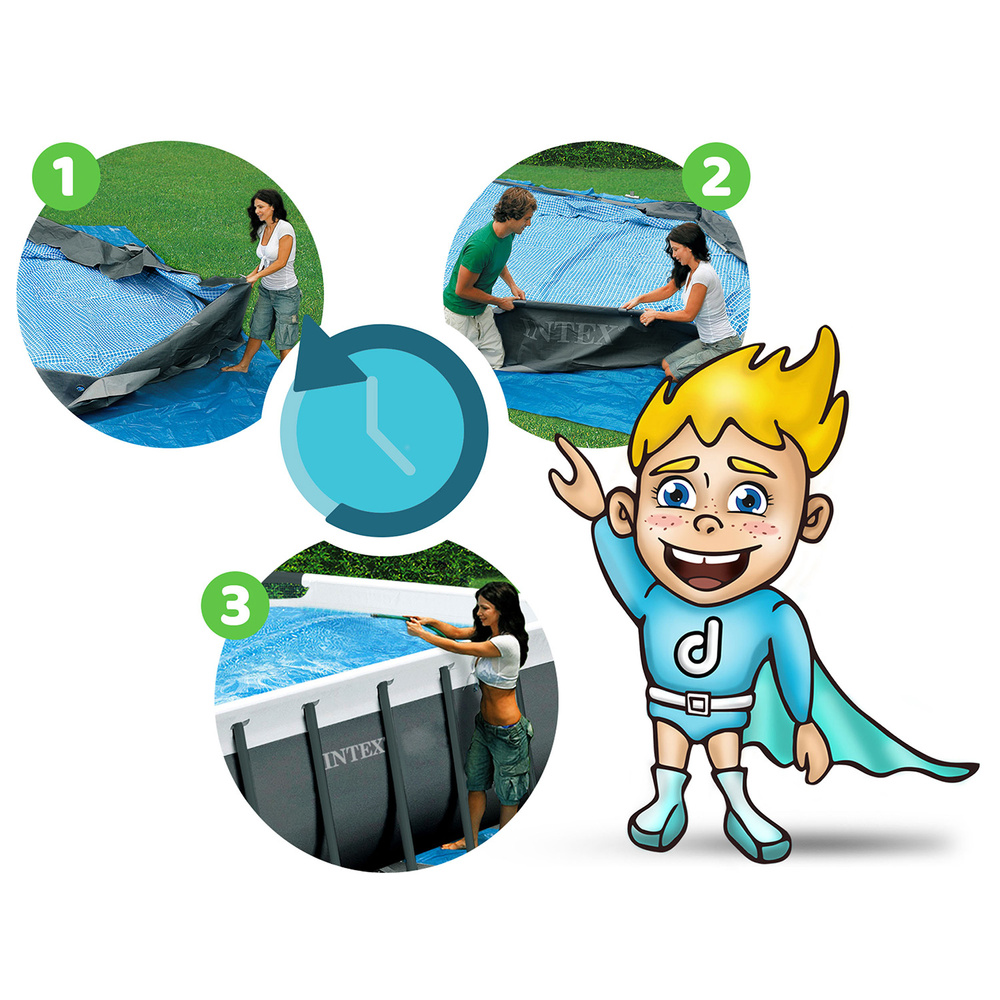 Bestway Basen stelażowy Splashview 488x244x122cm szary rattan 10w1 561MB