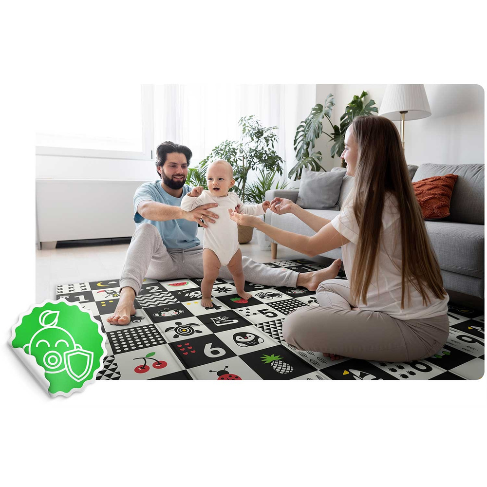 Mata piankowa edukacyjna składana 200 x 180 x 1 cm  ocean-liczby