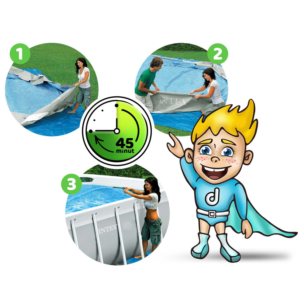 Basen ogrodowy stelażowy Prism Frame Rectangular 400x200x100 cm INTEX 26788 NP