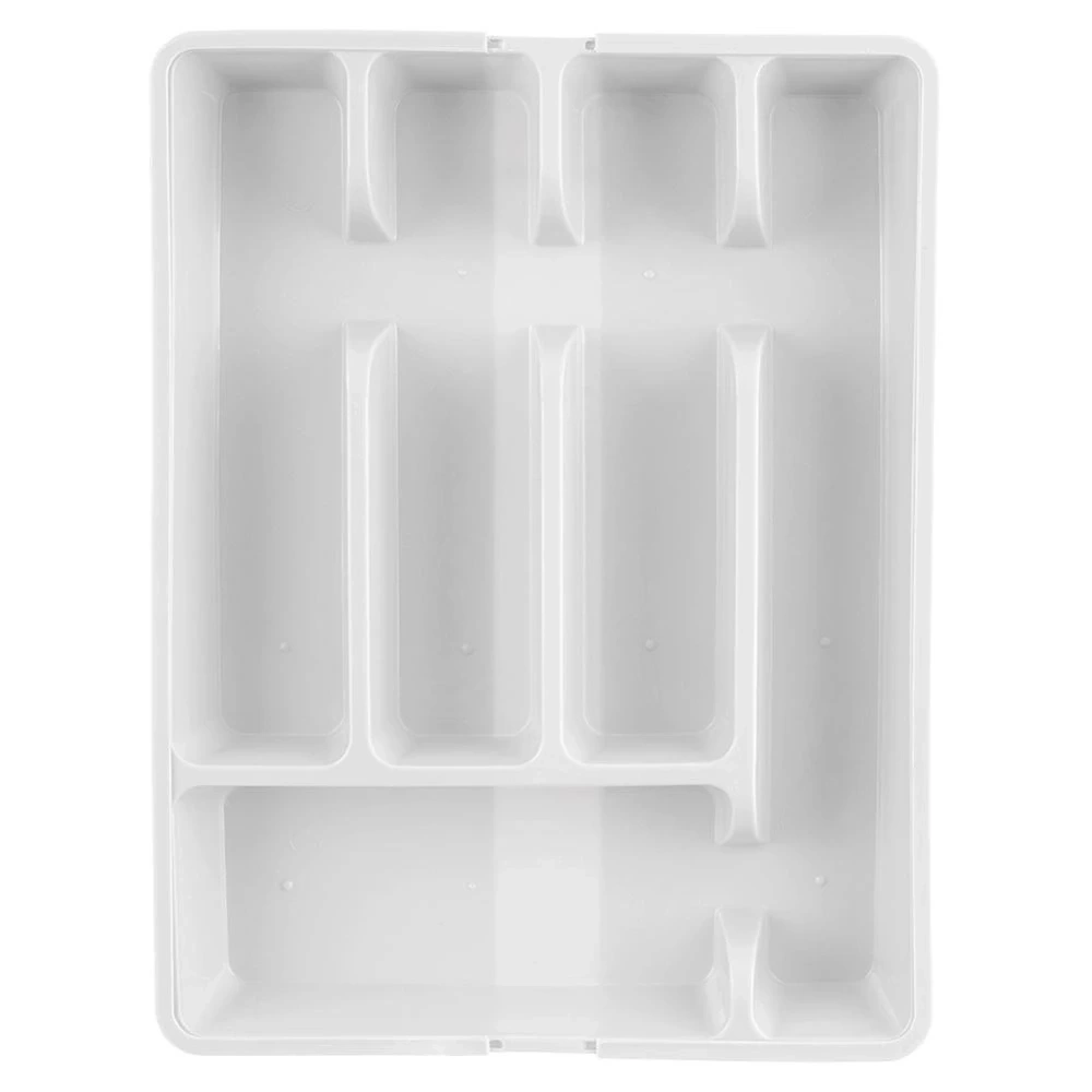 Wkład na sztućce do szuflady rozsuwany biały 36,5x27,5-44 cm