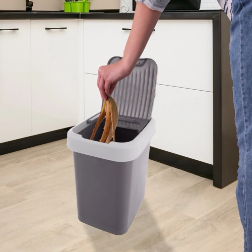 Kosz na śmieci plastikowy szary 12 l