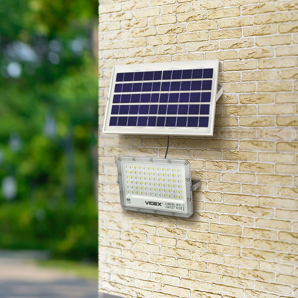Lapma solarna Videx LED szara neutralna barwa 1000lm IP65 + PILOT 