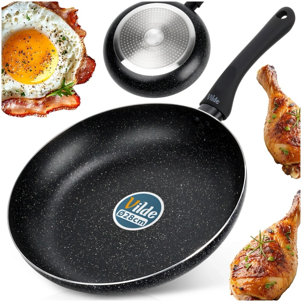 Patelnia granitowa BLACK LINE 28 cm