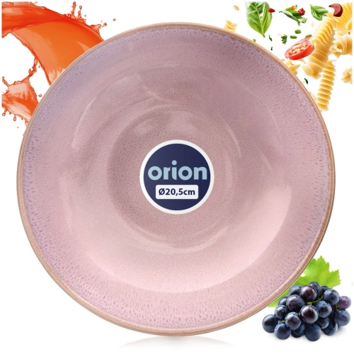 Talerz obiadowy głęboki ceramiczny różowy GLAZE 21 cm