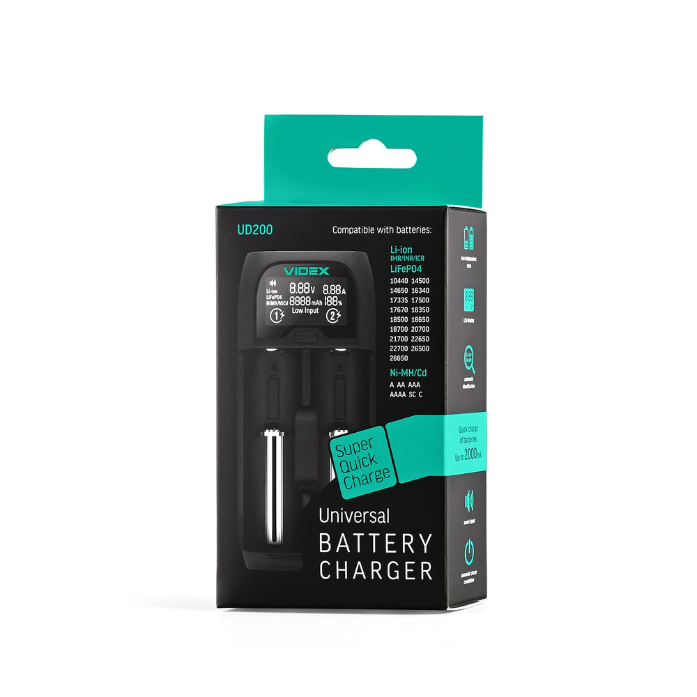 Uniwersalna ładowarka akumulatorów VIDEX UD200