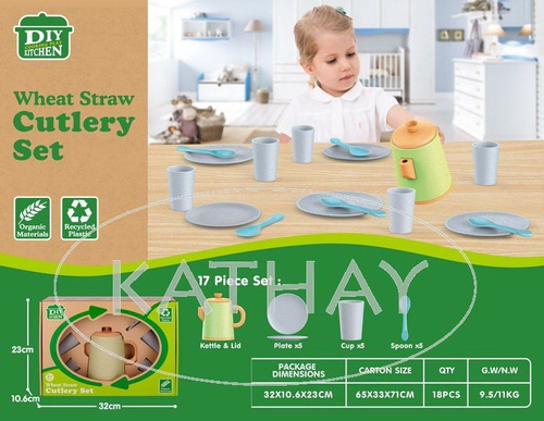Zestaw kuchenny - kubki, talerzyki - 17 elementów