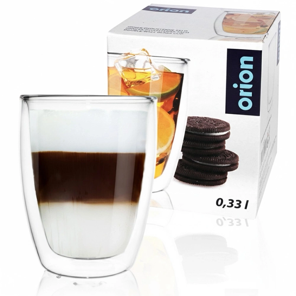 Szklanka termiczna z podwójną ścianką do kawy latte 330 ml