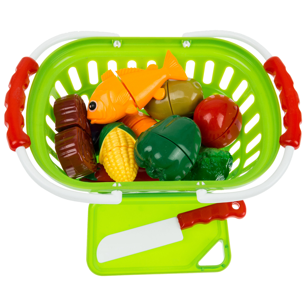 Koszyk zakupowy z warzywami do krojenia kolorowy ryba