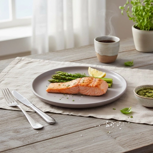 Talerz obiadowy płytki ceramiczny szary SKANDI 26,5 cm