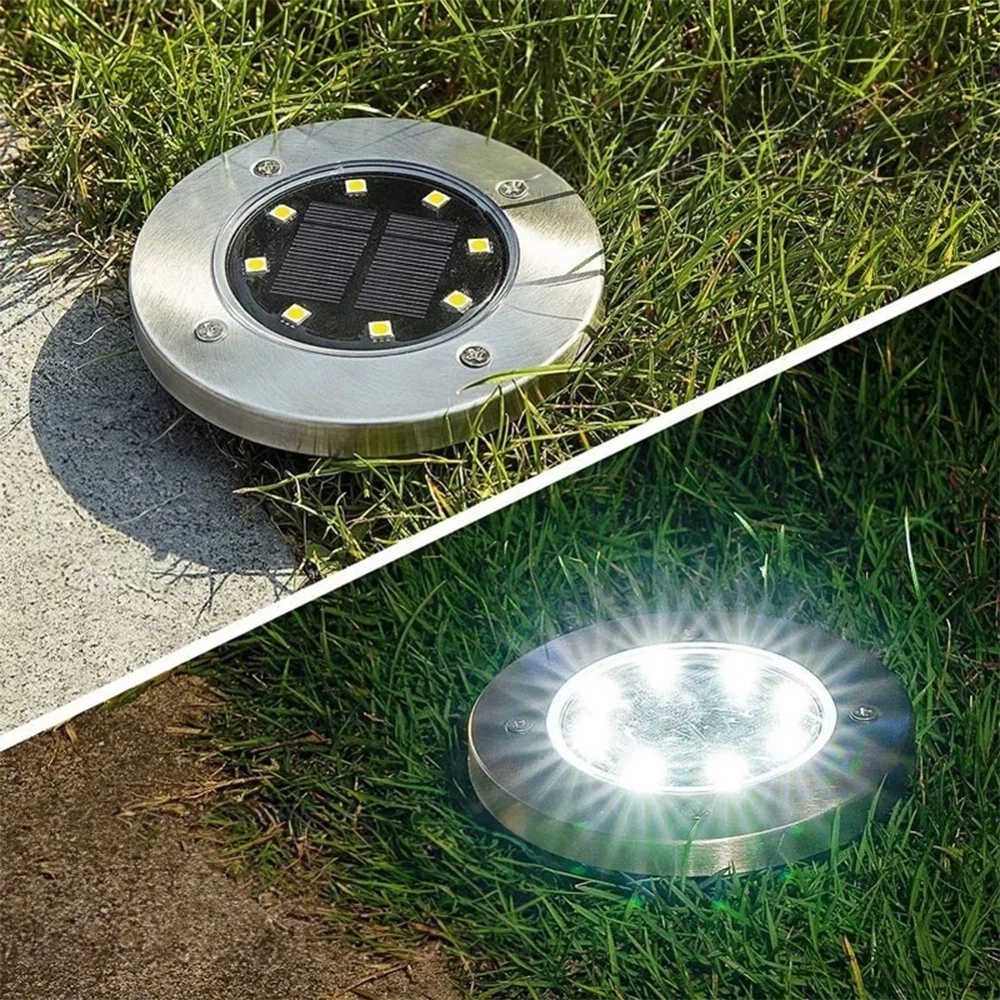 Lampki ogrodowe solarne LED stalowe wbijane 11,5 cm 12 szt.