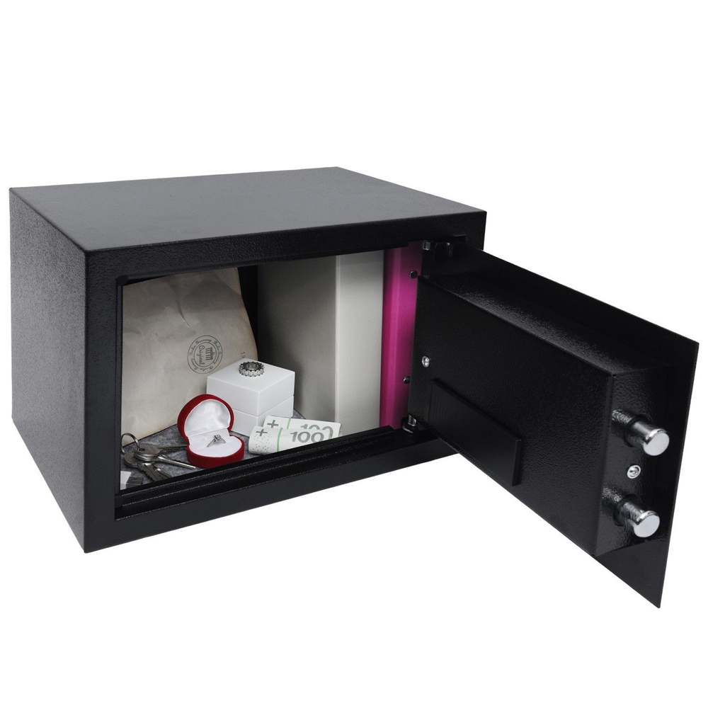 Sejf domowy biurowy zamek elektroniczny szyfrowy kluczyk kod XXL 35x25x25 cm