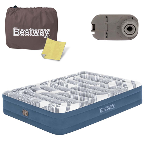 Bestway 2os wygodny materaca Queen 203x152x36cm wbudowana pompka  6712Y