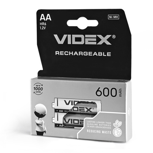 Akumulator Ni-MH VIDEX HR6/AA 600mAh podwójny blister (2 szt.)