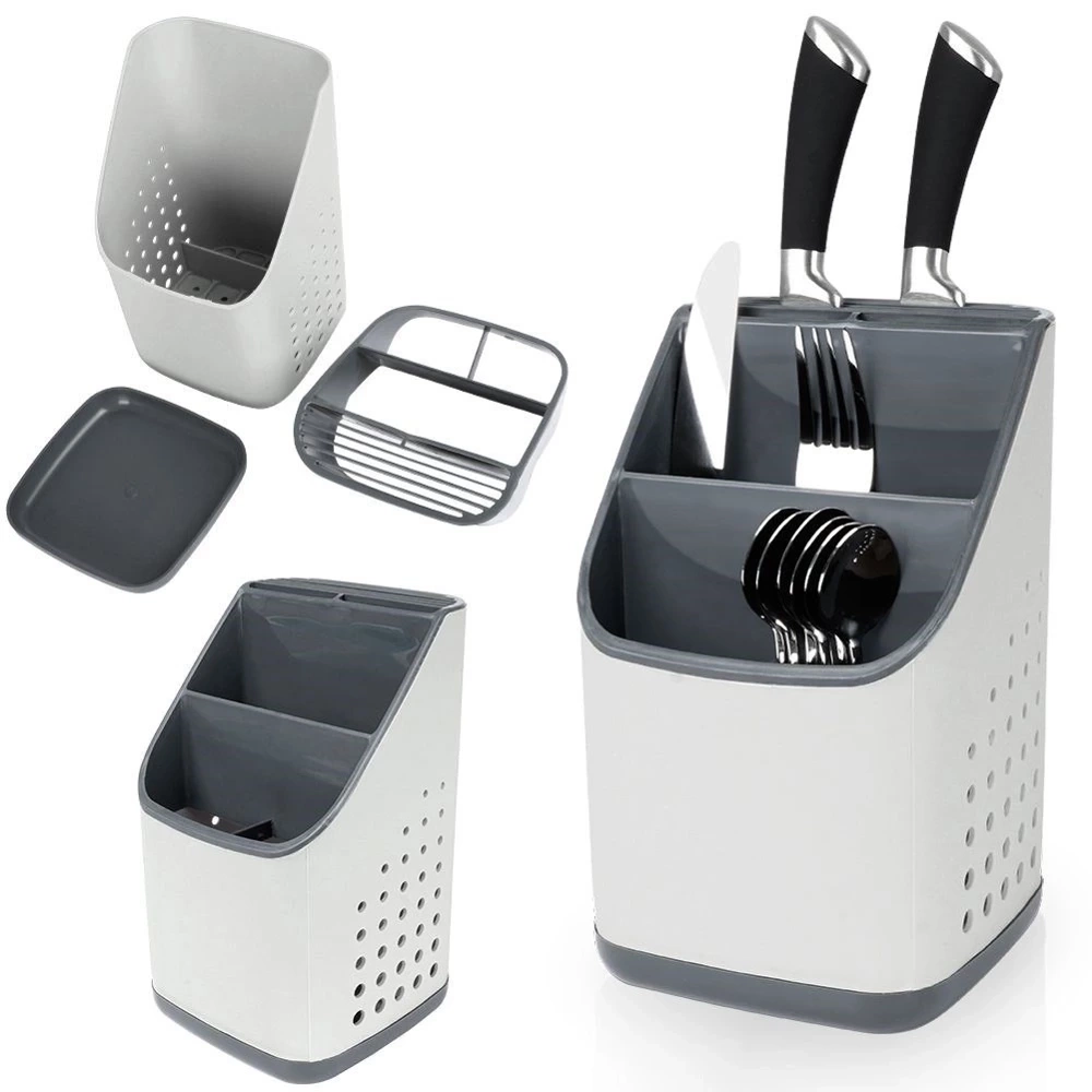 Ociekacz stojak na sztućce szary