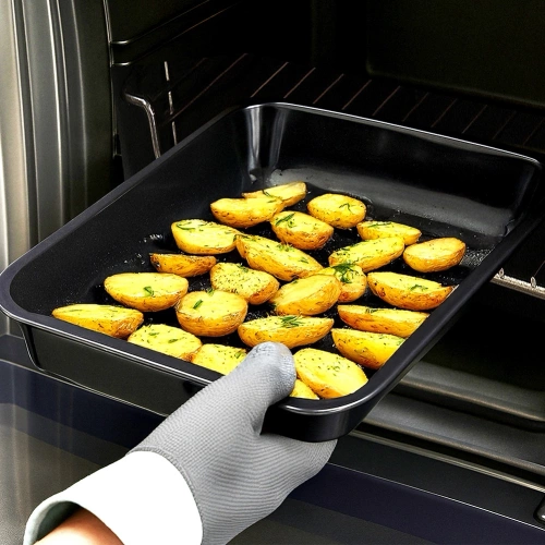 Blacha do pieczenia emaliowana prostokątna głęboka 41x32x6 cm